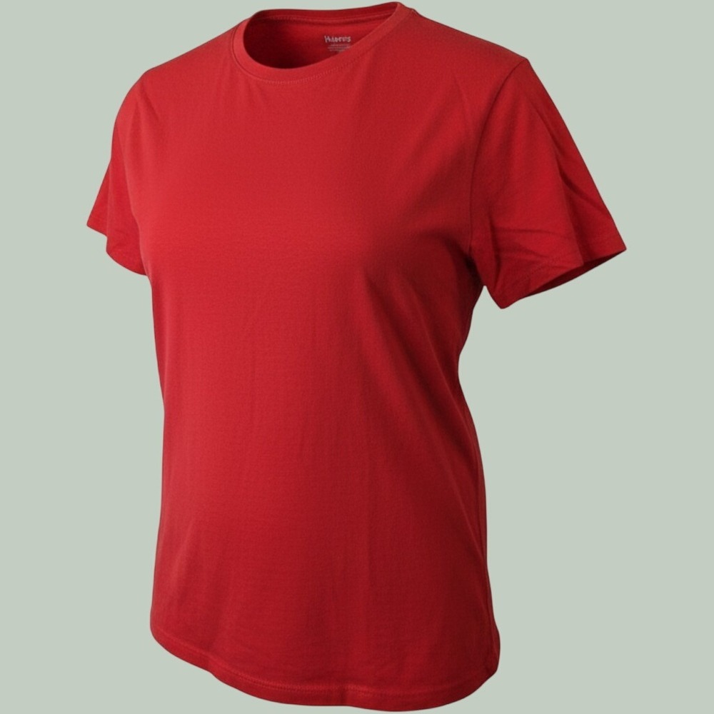 Hanes Perfect-T Shirt XL Red Relaxed Fit Solid Minimalist Layering Basic Capsule